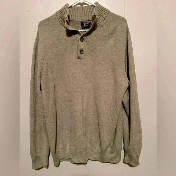 G.H. Bass Co. Mens Sweater Oatmeal Long Sleeve Size Large XL 100% Cotton - Picture 1 of 4